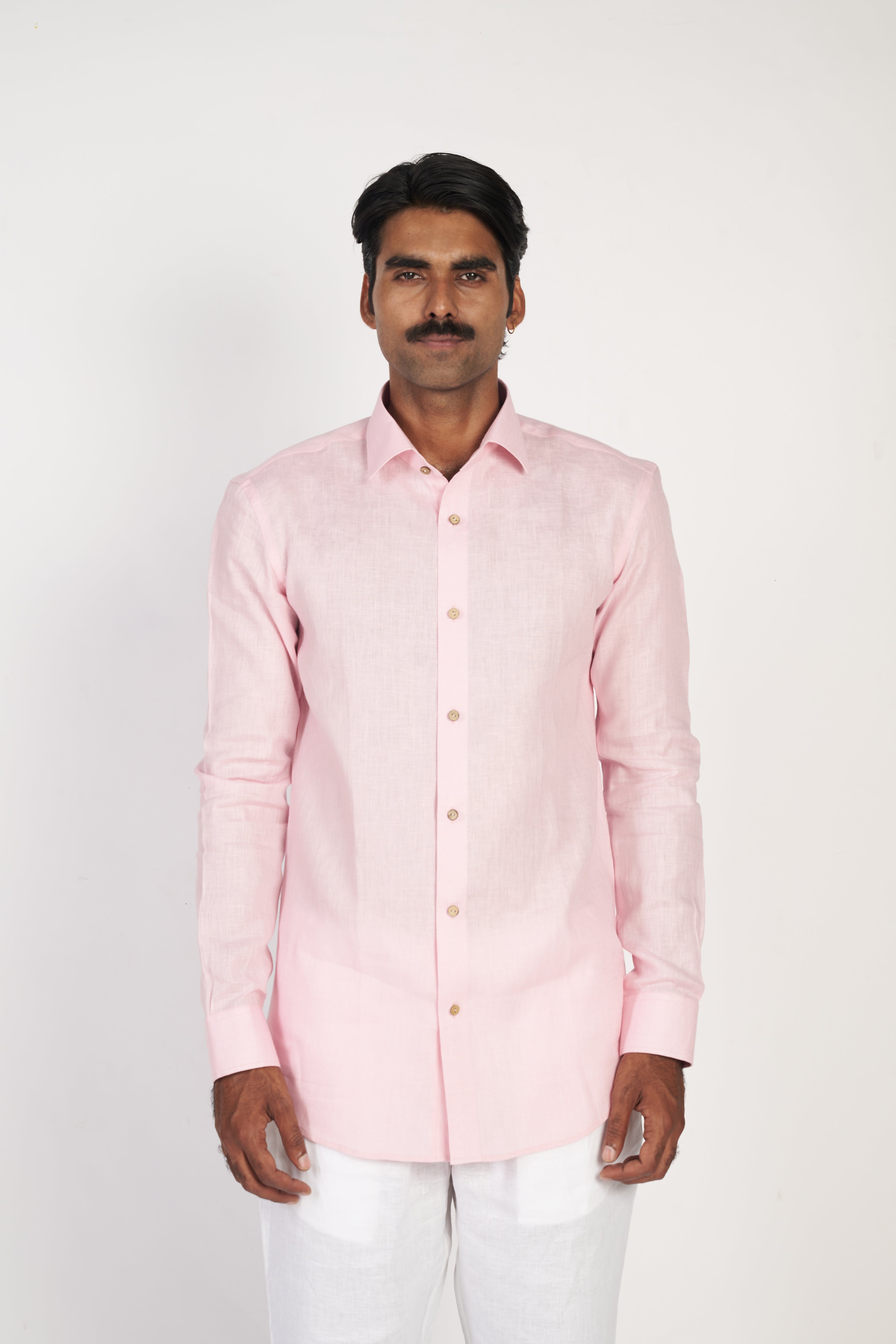 Dark Pink Linen Shirt